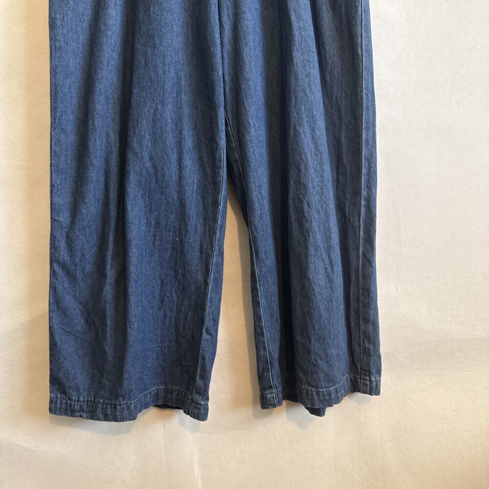 Miss Valley Women’s Size 10 Denim Jumpsuit “Cape-style overlay top” Wide Leg - Picture 4 of 14